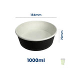 Microwavable Black Round Deli Bowls