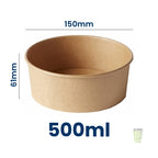 Microwavable Kraft Round Deli Bowls