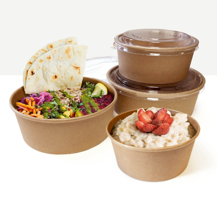 Microwavable Kraft Round Deli Bowls