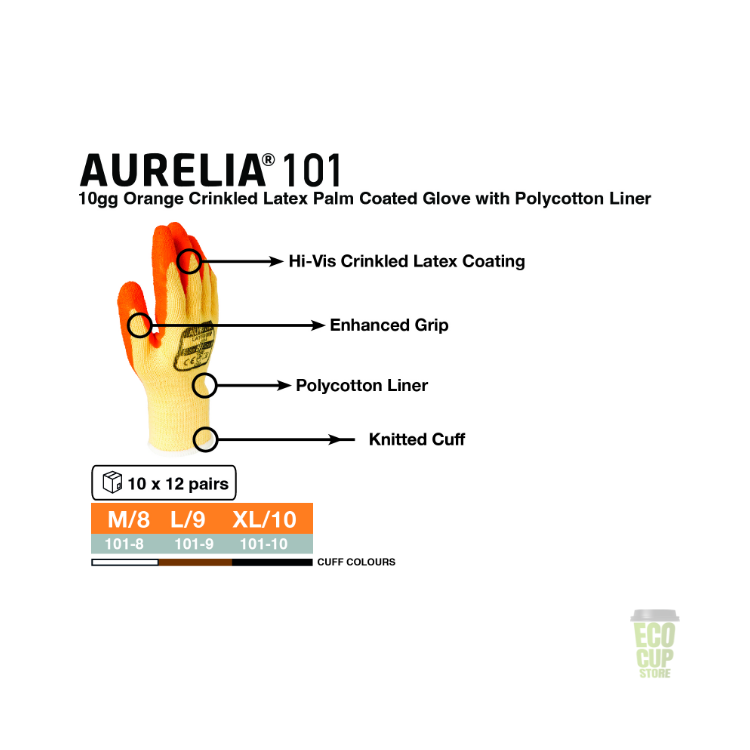 Aurelia 101 Dry Grip Orange Construction Gloves