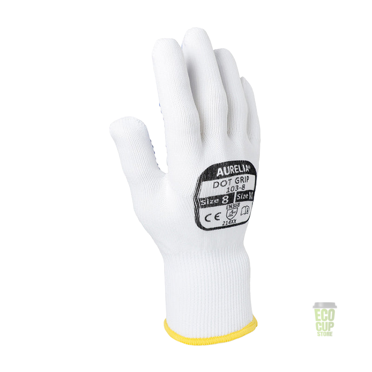 AURELIA 103 - Blue PVC Dotted Glove with Cotton Liner