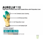Aurelia 110 10gg Dry Green Crinkled Latex Palm Coated Gloves