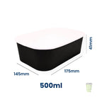 Microwavable Black Rectangular Deli Bowls
