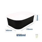 Microwavable Black Rectangular Deli Bowls