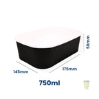 Microwavable Black Rectangular Deli Bowls