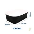Microwavable Black Rectangular Deli Bowls