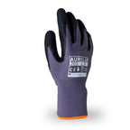 Aurelia 203 Grey Nylon Spandex Gloves with Black Micro Nitrile Foam Coating