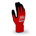 Aurelia 204 Black Sandy Nitrile Palm Coated Engineering Gloves with Red Nylon Spandex Liner