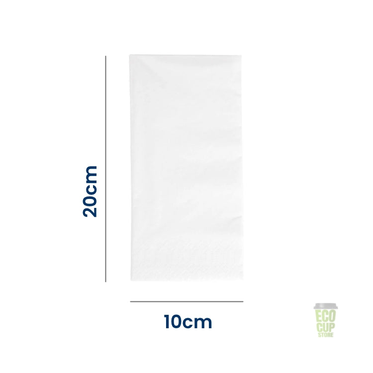 White 1/8 Fold Napkins 2-Ply