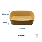 Microwavable Kraft Rectangular Deli Bowls
