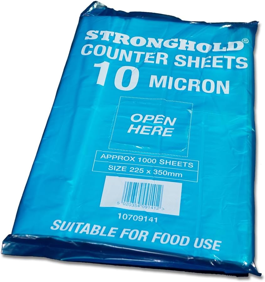 9" x 14" HD Natural Clear Film Butcher Counter Sheets 10mu (1000 Sheets / Pack)