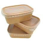 Microwavable Kraft Rectangular Deli Bowls