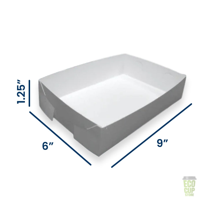 Four Sided White Shallow Cardboard Tray