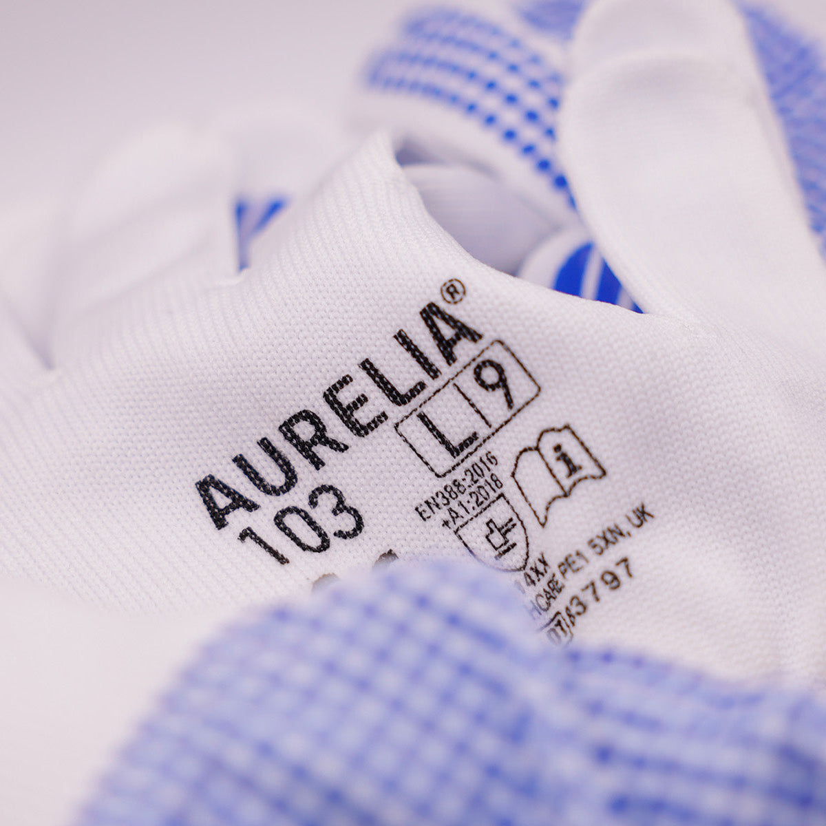 AURELIA 103 - Blue PVC Dotted Glove with Cotton Liner