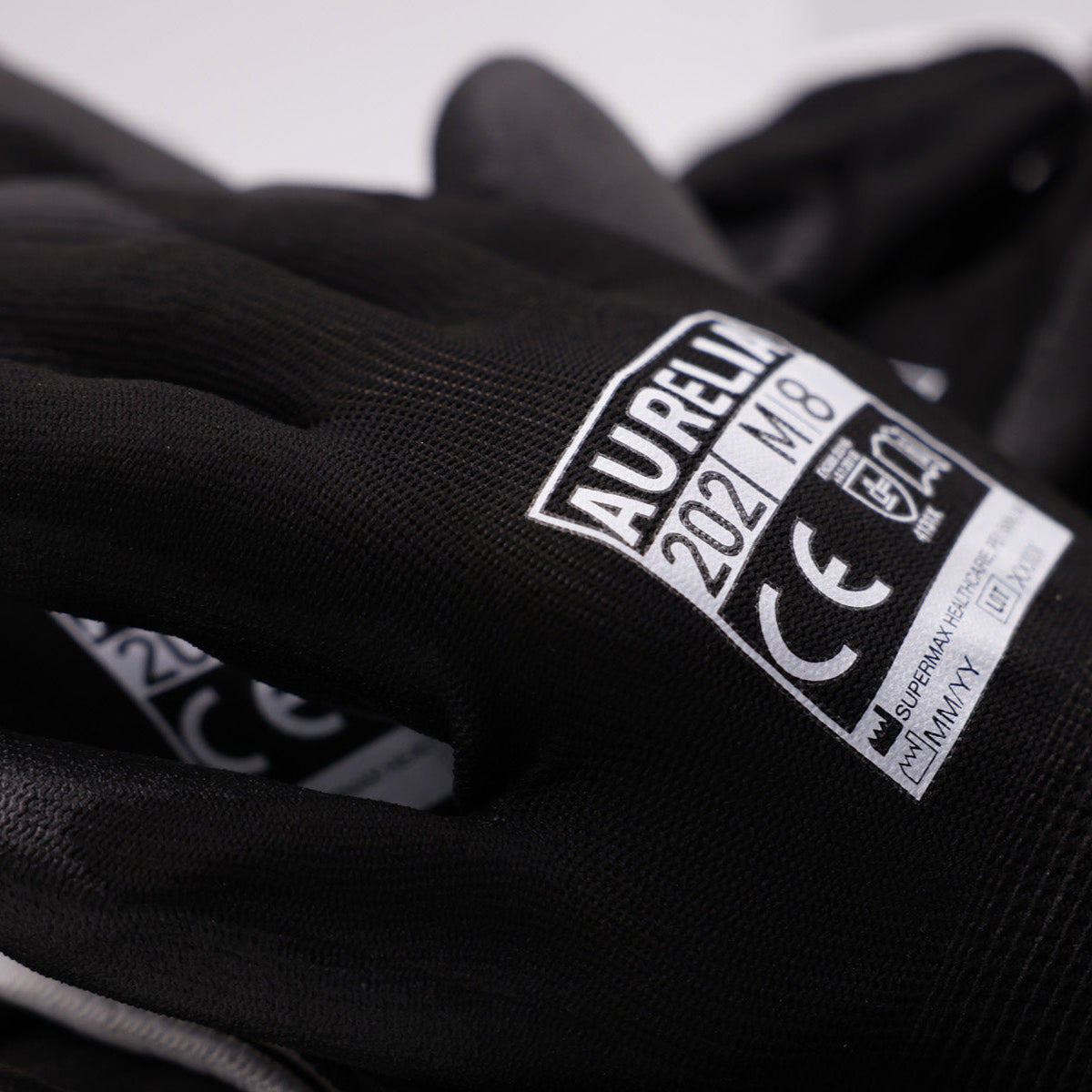 Aurelia 202 13gg Black PU Palm Coated with Nylon Liner