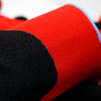Aurelia 204 Black Sandy Nitrile Palm Coated Engineering Gloves with Red Nylon Spandex Liner