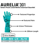 Aurelia 301 Chem-Max Green flocklined nitrile chemical glove