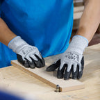 Aurelia 405 Cut C protective glove with black sandy nitrile coating