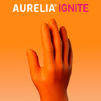Aurelia Ignite Orange Diamond Textured Powder Free Nitrile Gloves