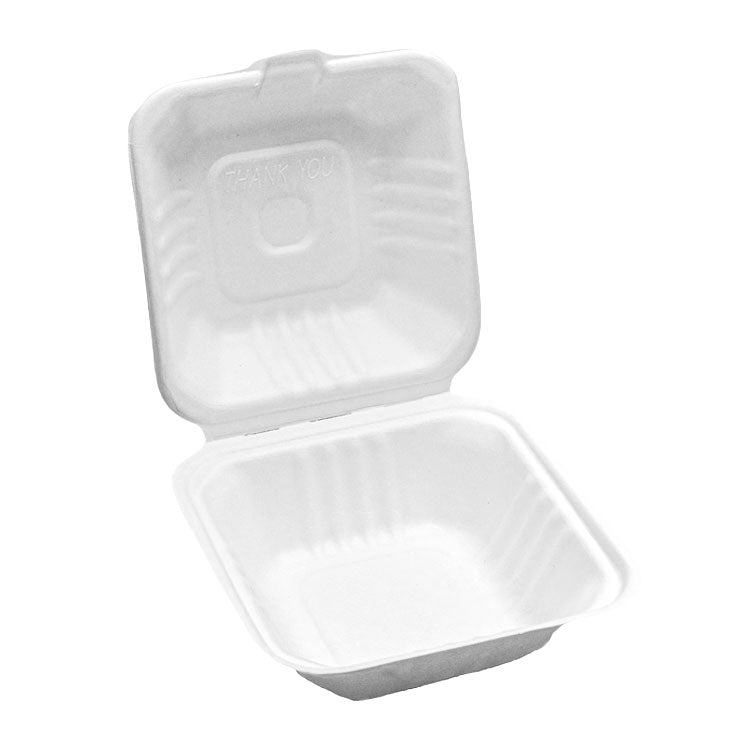 Bagasse Burger Boxes 6"