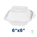 Bagasse Burger Boxes 6"