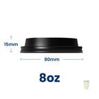 Ingeo Black CPLA Compostable Lids 80mm