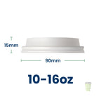 Ingeo White CPLA Compostable Lids 90mm