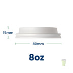 Ingeo White CPLA Compostable Lids 80mm