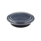 Round Black microwavable round food container (with lid)