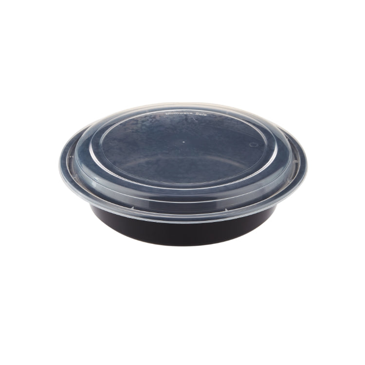 Round Black microwavable round food container (with lid)