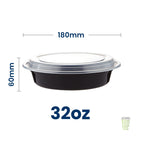 Black Base Microwavable Round Container