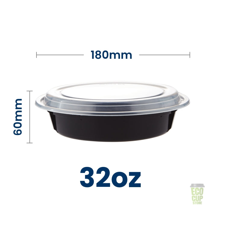 Black Base Microwavable Round Container