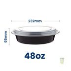 Black Base Microwavable Round Container