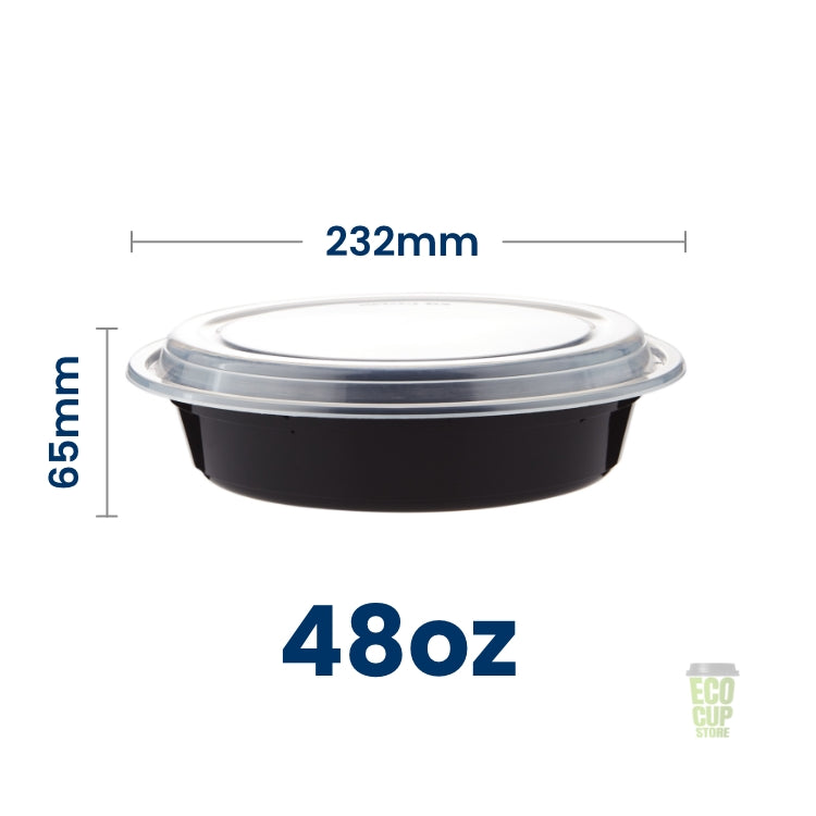 Black Base Microwavable Round Container