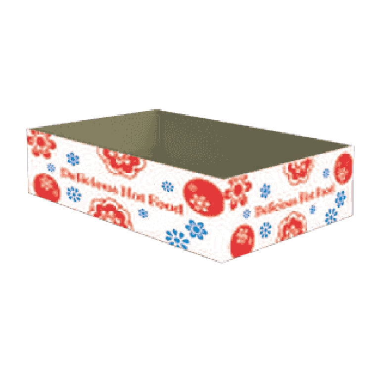 White Printed Takeaway Carry Trays