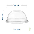 Dome PET Lid with Straw Slot