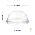 Dome PET Lid with Straw Slot