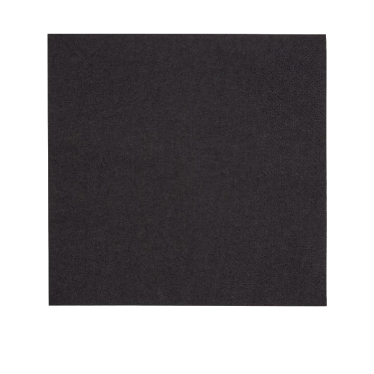 33cm 2 Ply Black Lunch Napkins 1/4 Fold