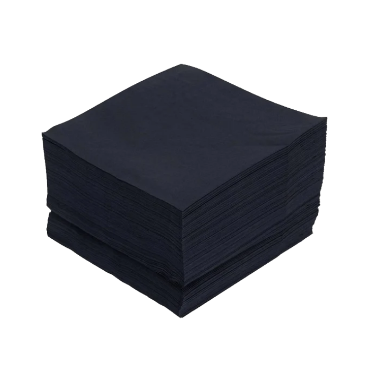 33cm 2 Ply Black Lunch Napkins 1/4 Fold