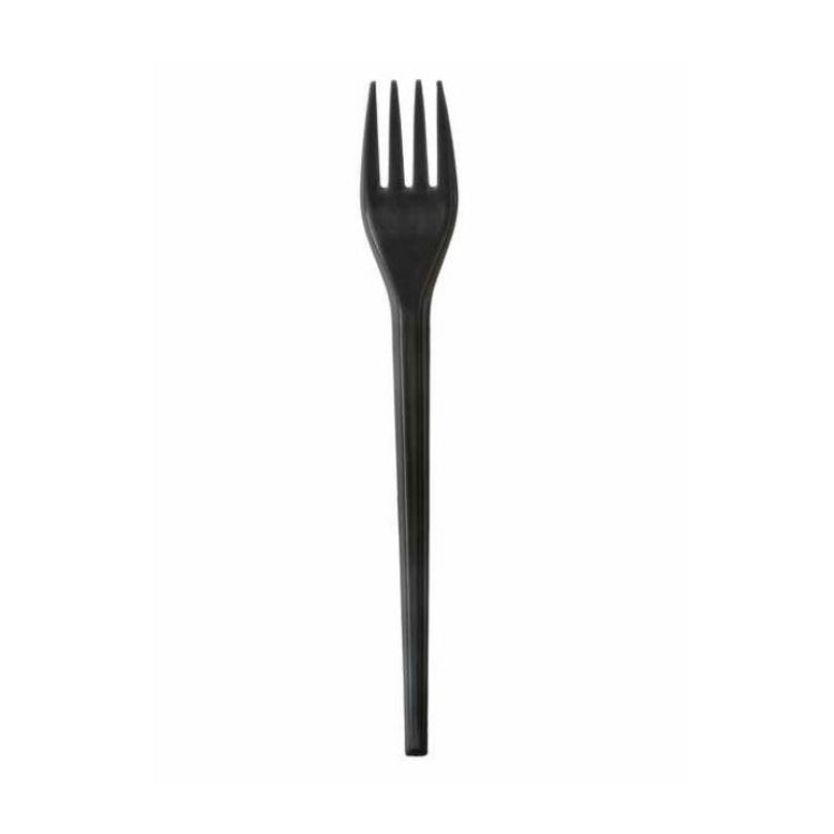 Reusable Black Plastic Cutlery