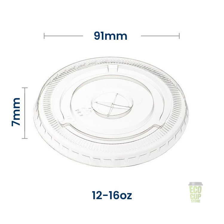 Flat PET Lids with Straw Slot