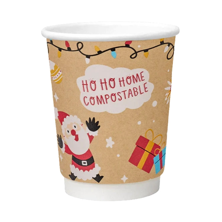"Ho Ho Home" Compostable Christmas Cups
