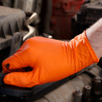 Aurelia Ignite Orange Diamond Textured Powder Free Nitrile Gloves