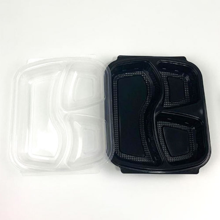 Black Base 3-Compartment Deep HD Container