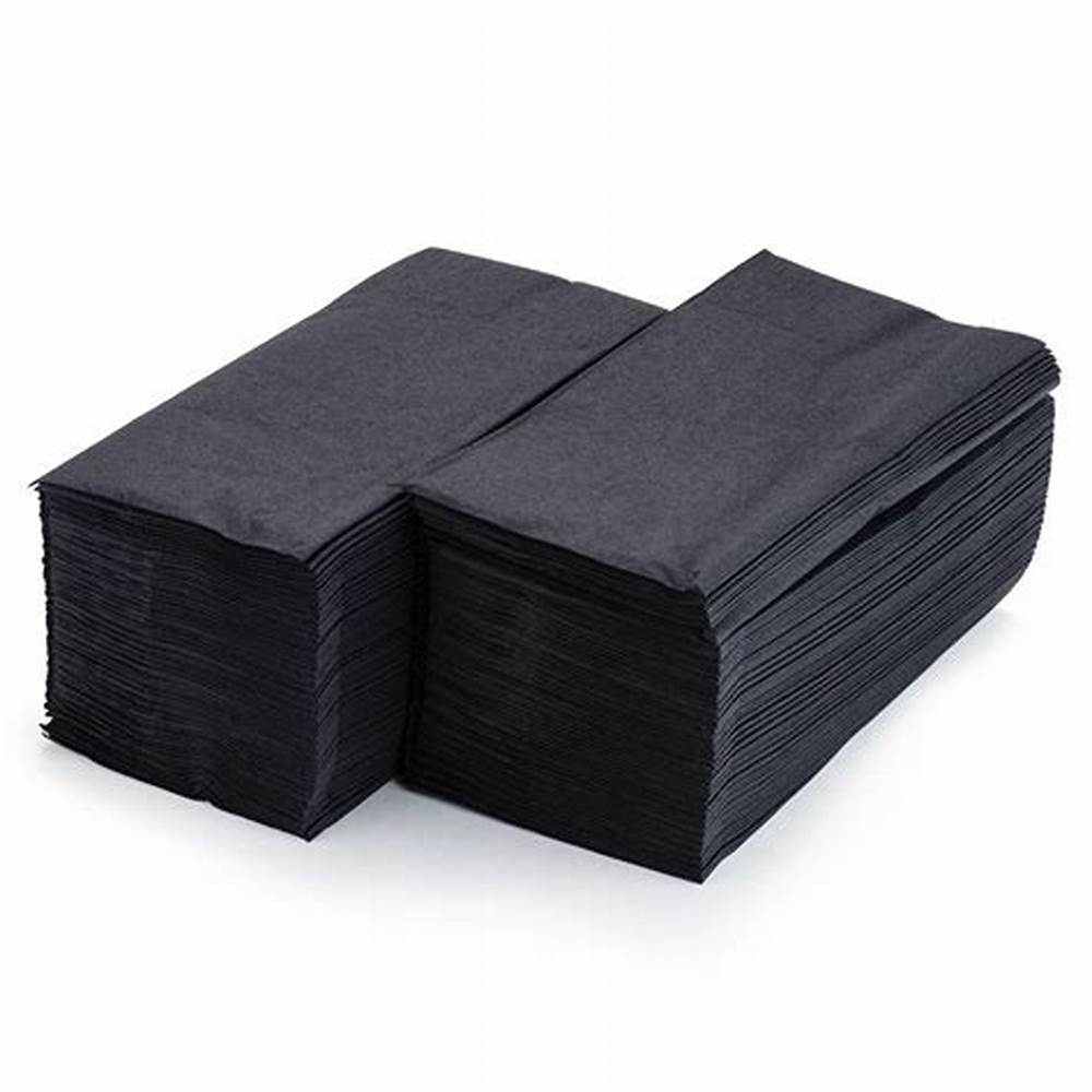 Black 1/8 Fold Napkins 2-Ply