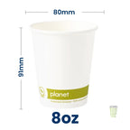 Single Wall ‘Planet’ PLA White Paper Cup