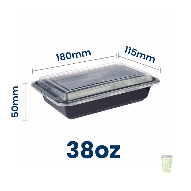 Rectangular Base Container Medium Black Base Microwavable Rectangular Container – Eco Cup Store