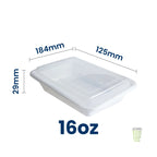 White Base Microwavable Rectangular Container