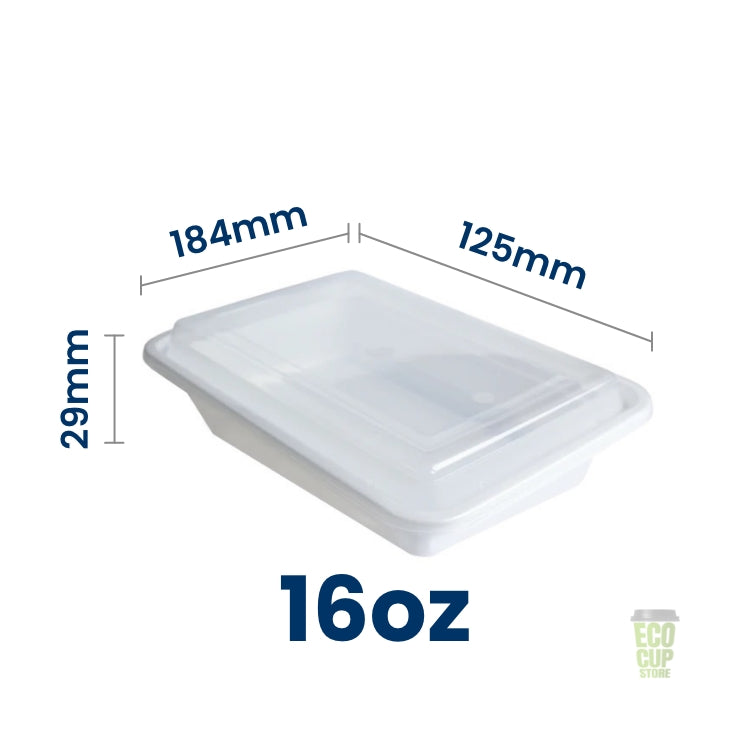 White Base Microwavable Rectangular Container