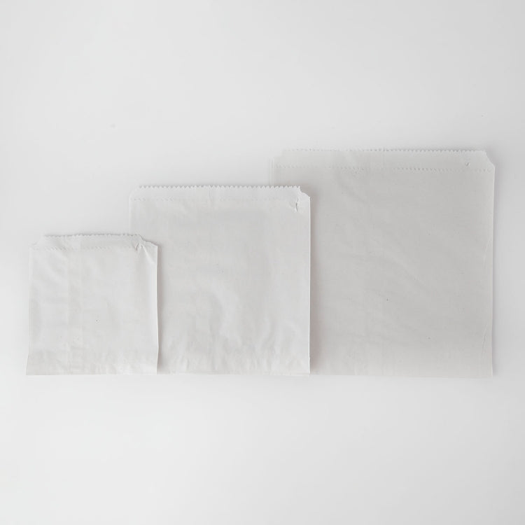 Strung White Sulphite Paper Bags